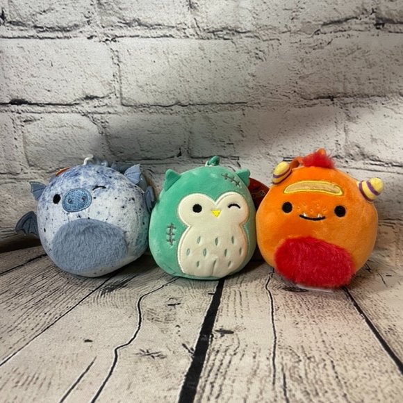 NWT Halloween Squishmallows- Winston, Gaines, Ernest 3 inches bat, owl, monster - Picture 1 of 8
